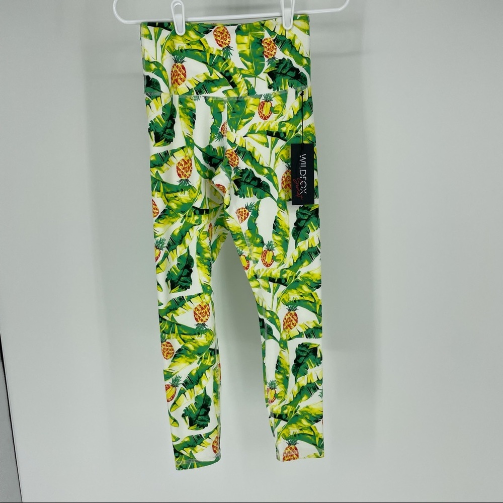 WILDFOX SWEATS NWT PALMS AND PINAS LEGGINGS YELLOW - Picture 3 of 7